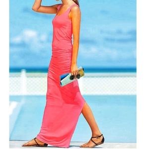 Victoria secret ruched maxi dress in pink